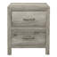Table de chevet en faux placage de bois pour chambre à coucher, finition grise, 2 tiroirs, table d'appoint de chambre à coucher décorative en nickel plaqué, gris, tiroirs avec poignées-683380334