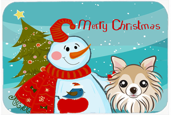 Planche à découper en verre chihuahua caroline Snowman Buddies