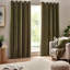 Heavy Chenille Room Darkening Eyelet Curtains-91668114-91668116