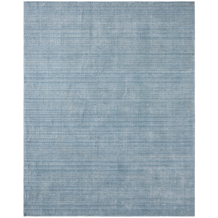 Naschmark Hand Loomed Striped Area Rug in Blue