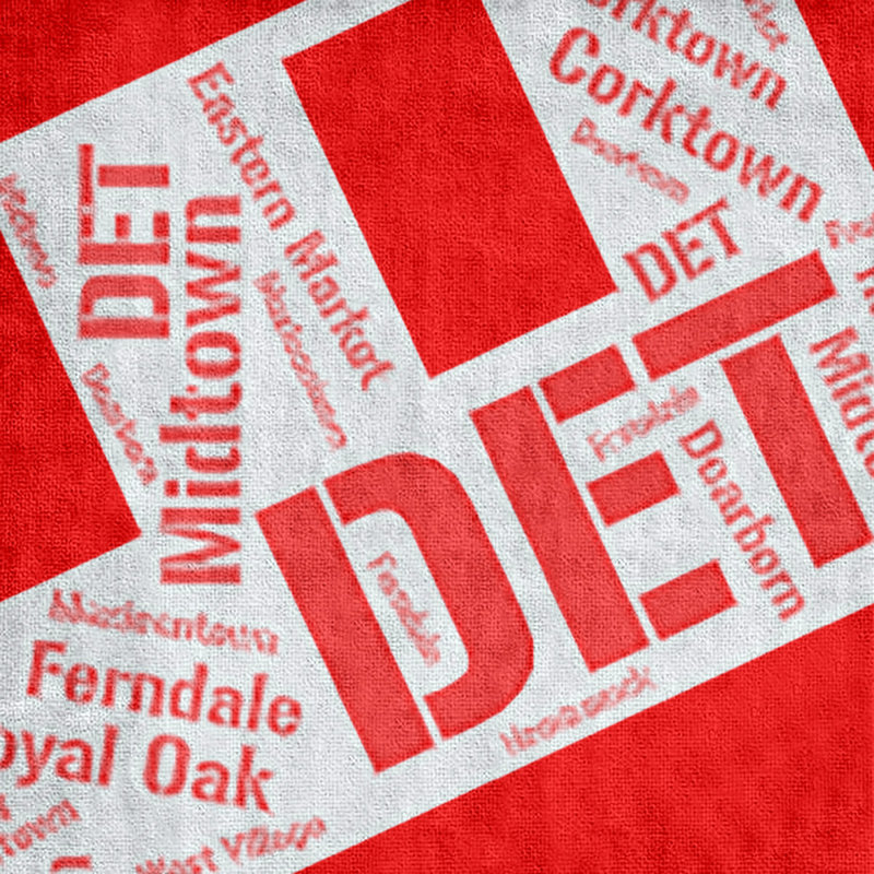 Bath Towel, Red, Poly/Cotton, Detroit