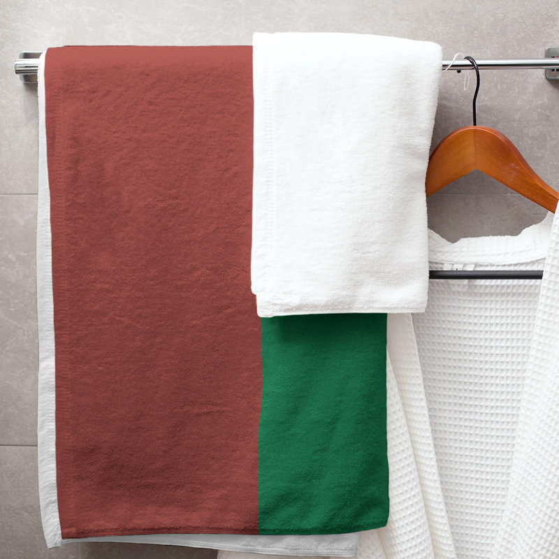 Cotton Blend Lightweight Bath Towel, Gold/Green