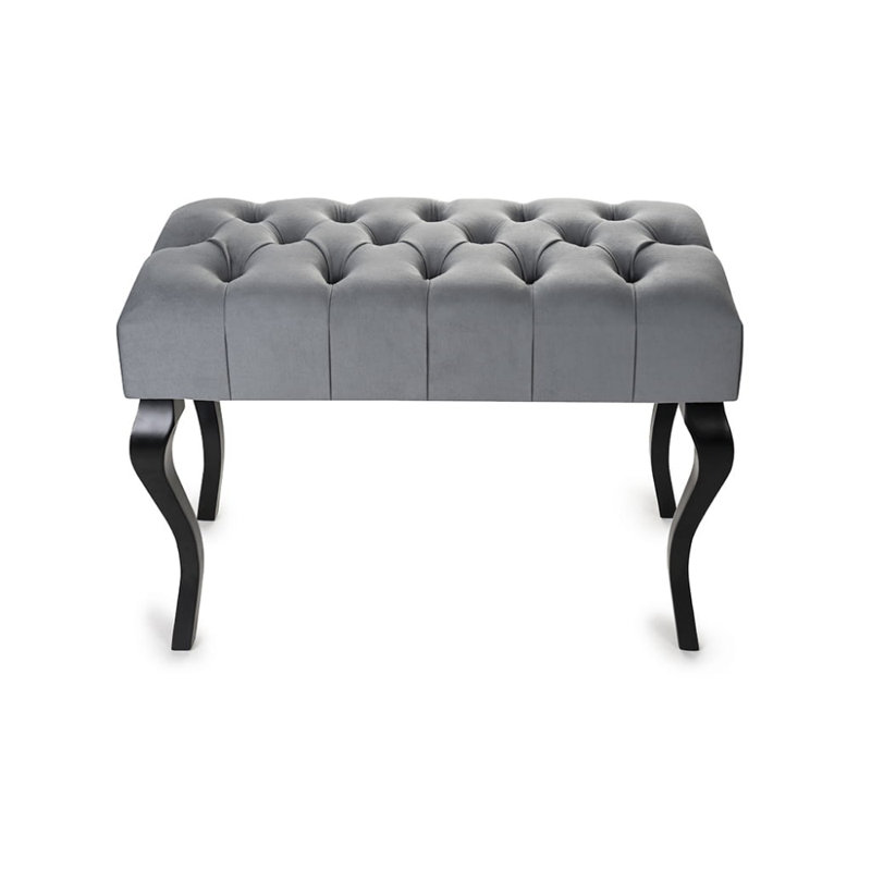 100% Polyester Upholstered Bench, Grey/Black, H40 x W100 x D30cm