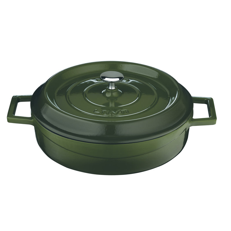 Faitout rond en fonte, vert, 2,6 pte