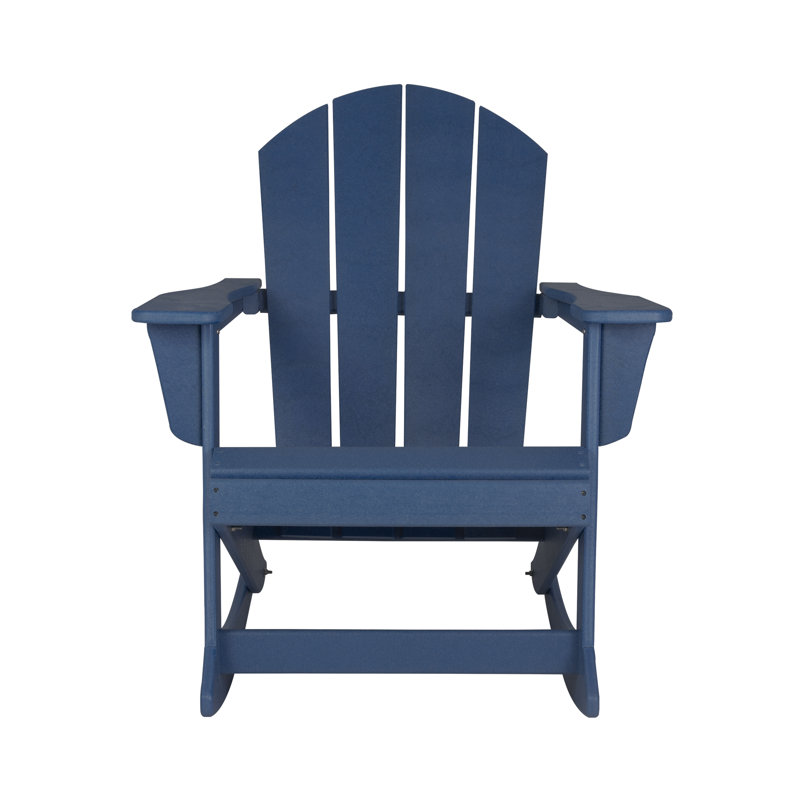 Chaise Adirondack à bascule en plastique / résine Laguna (ensemble de 4), Bleu marine