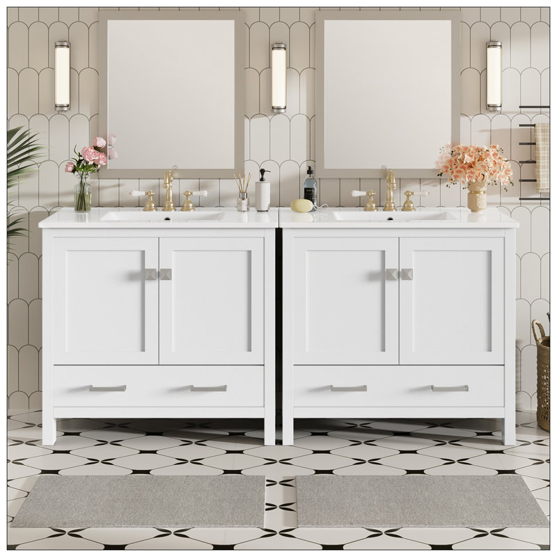 Meuble-lavabo pour salle de bain, Blanc