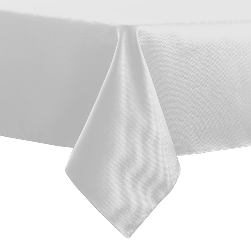 Ultimate Textile Herringbone - Fandango  Tablecloth, White, 10, 58" W x 144" L