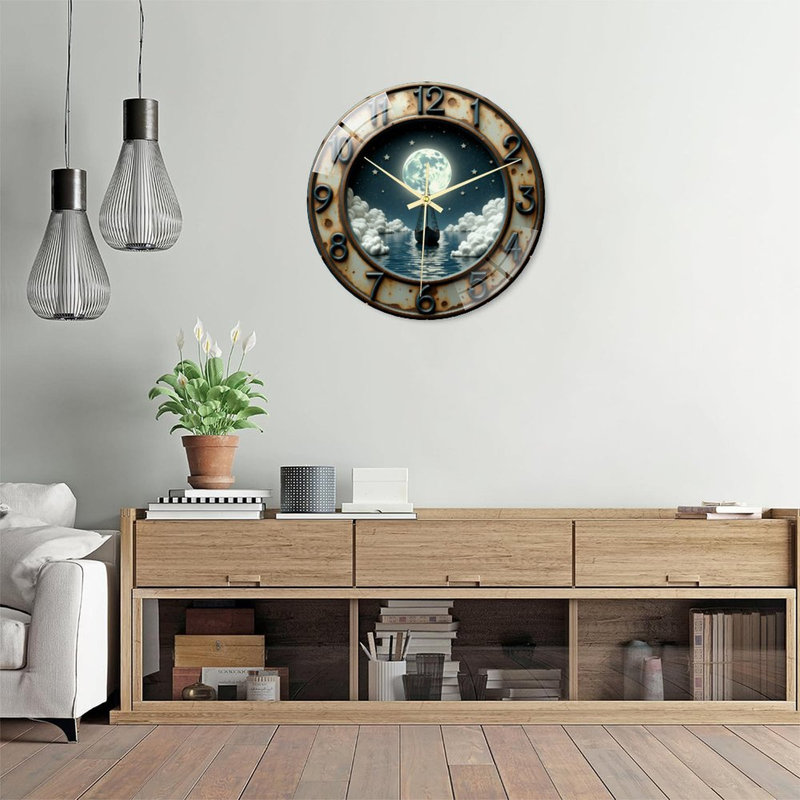 Horloge murale 16 po Moonlit