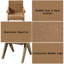 Chaise avec accoudoirs en chenille et chêne chocolat (ensemble de 2)