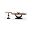 Ensemble de tables basses ovales en noyer massif et bois manufacturé