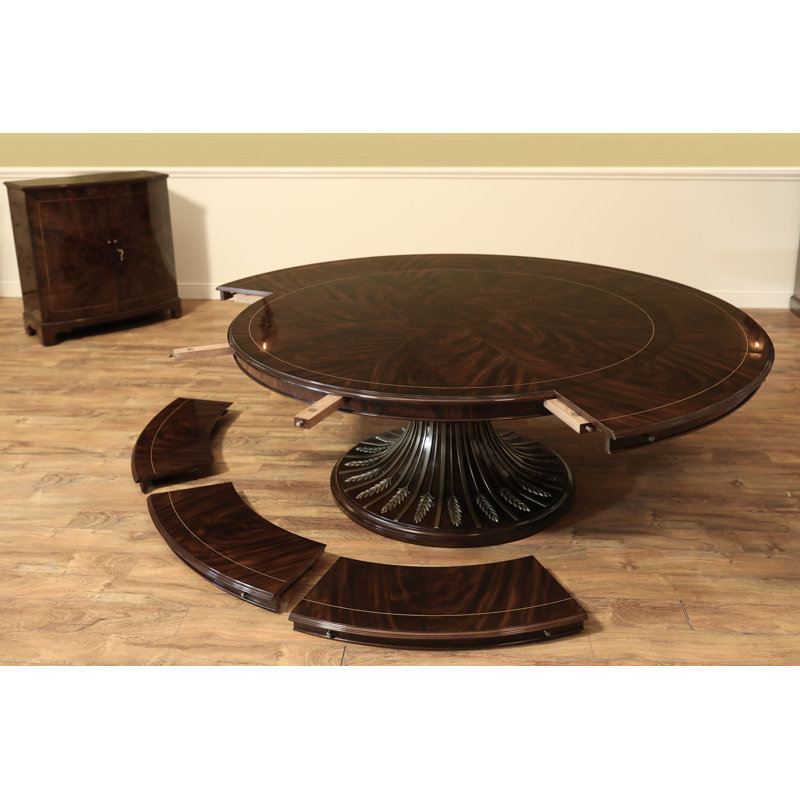 Round Mahogany Wood Dining Table
