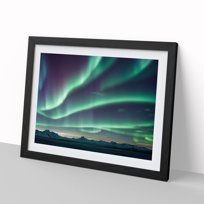 Desirable Northern Lights - Single Picture Frame Print, Black, 25cm H x 34cm W x 2cm D