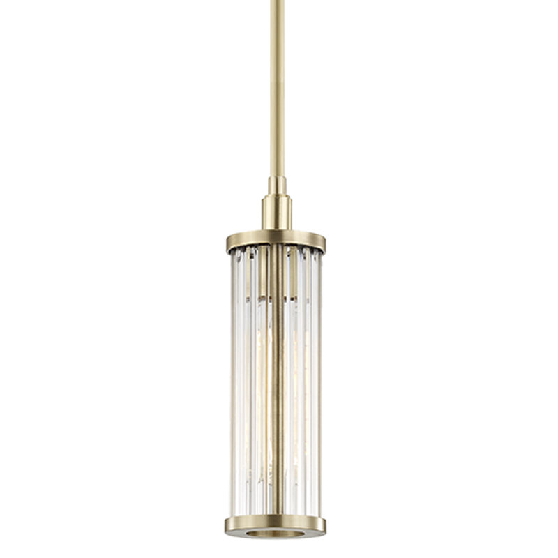 Marley 1 - Light Shaded Pendant, Aged Brass