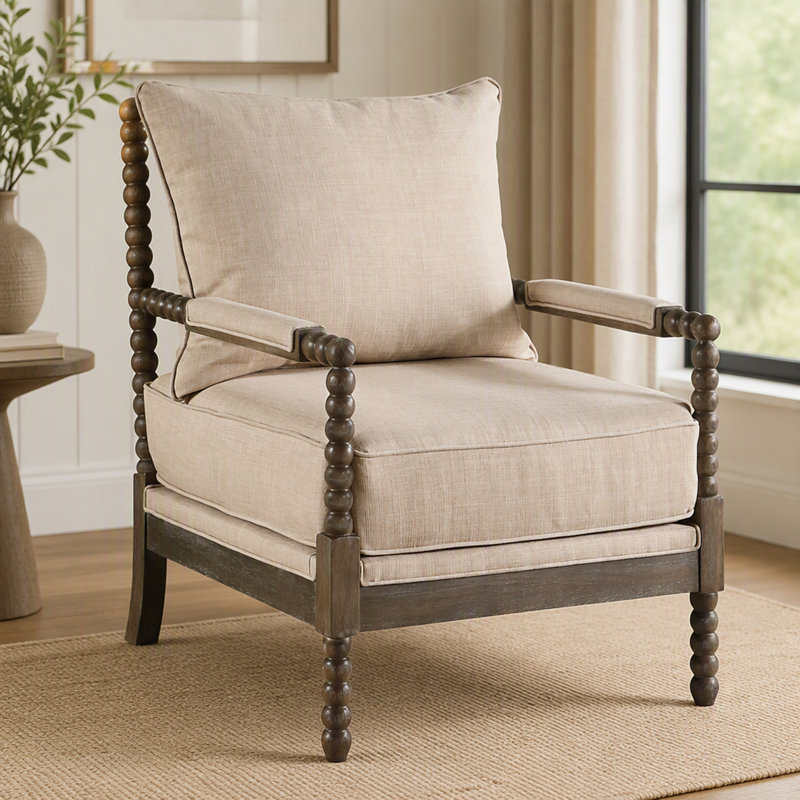 Chaise d'appoint à dossier amovible avec revêtement classique