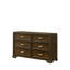 Mobilier de chambre à coucher contemporain en bois brun foncé avec commode 6 tiroirs 1 pièce