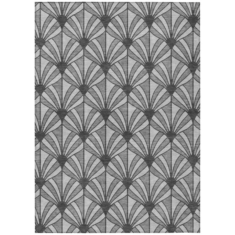 Machine Washable Indoor/Outdoor Lipman ACN2426 Mid-Century Modern Rug, Rectangle 2'6" x 3'10"