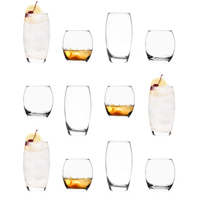 12 Pieces Argon Tableware - Tondo Glassware Set - Clear