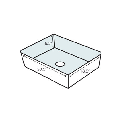 American Standard Lucerne 18.5'' White Vitreous China Rectangular Bathroom Sink with Overflow