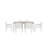 Aynura Modern Patio Dining Set for 6 with Stackable Chairs, Umbrella Hole Table, Rust-Resistant Frame and Rectangular Outdoor Table