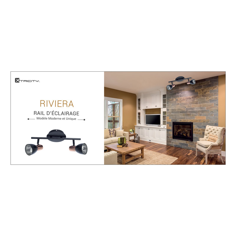 Riviera 16.1'' 2 -Light Fixed Track Track Kit with Dimmable and Adjustable Head