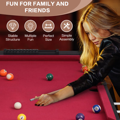 Raychee 54” 2-in-1 Swivel Multi Game Table - Billiards, Foosball, Combo Game Table Set For Adults Kids, Game Room, Friends & Family