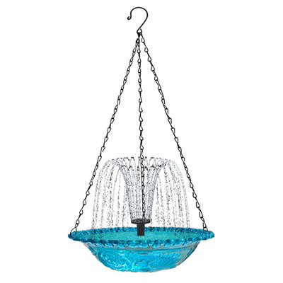 Hanging Outdoor Bird Feeder Bird Bath Bowl With Solar Fountain Water Fountains Solar Powered Hummingbird Bath Bowl Bird Bath Bowls,Blue