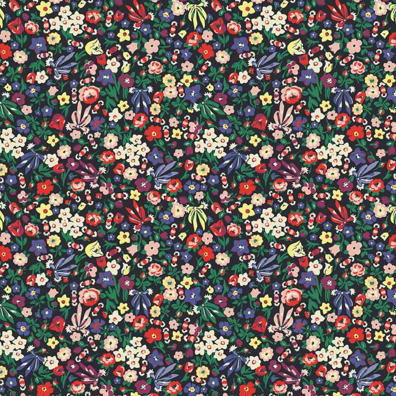 Cath Kidston Harmony Ditsy Floral Wallpaper, Dark