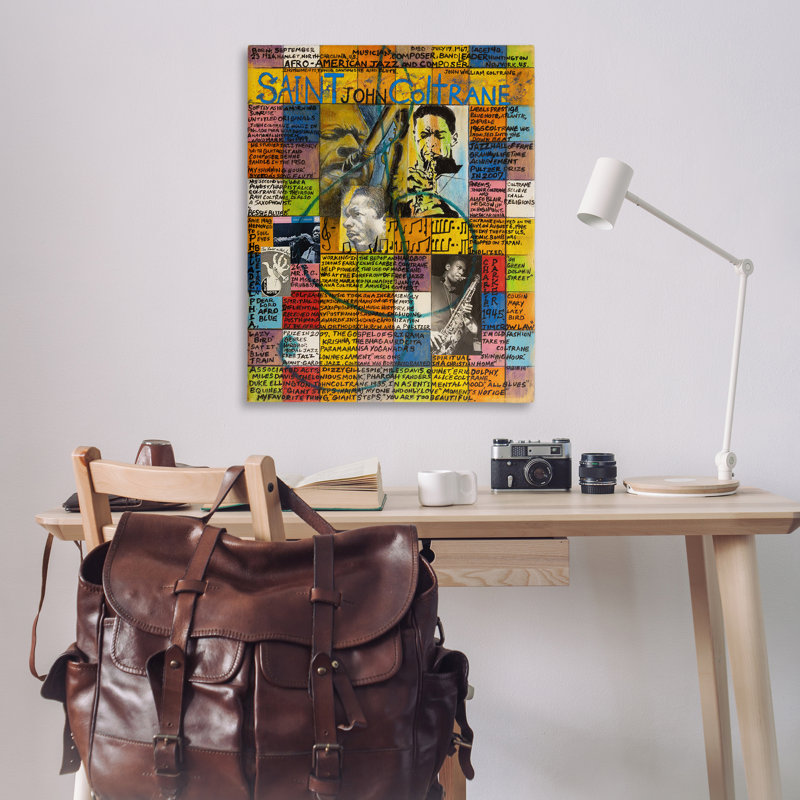 «Saint John Coltrane Collage» par Sabin, H 48 po x l 36 po