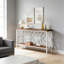 Table basse élégante, canapé de style nordique, console à 2 niveaux