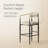 Upholstered Bar Stool Set of 2 with Iron Legs, Beige Fabric Seating, Modern Kitchen Island Stools-596886223