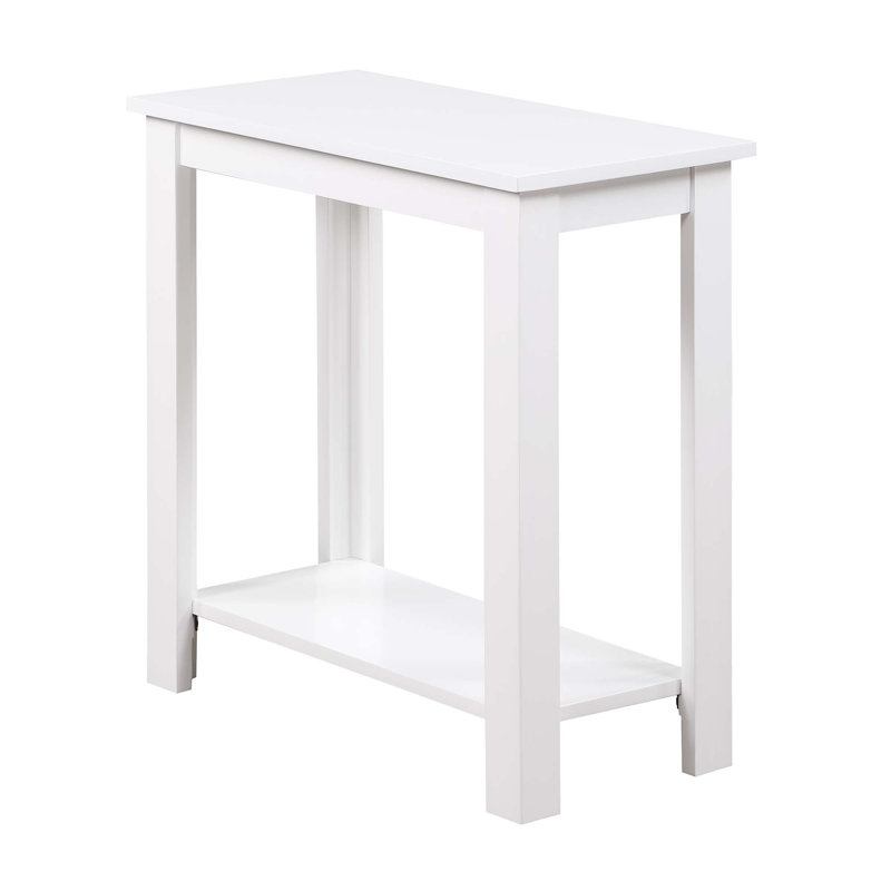 Table de bout haute de 24 po avec tablette Slayter, Blanc