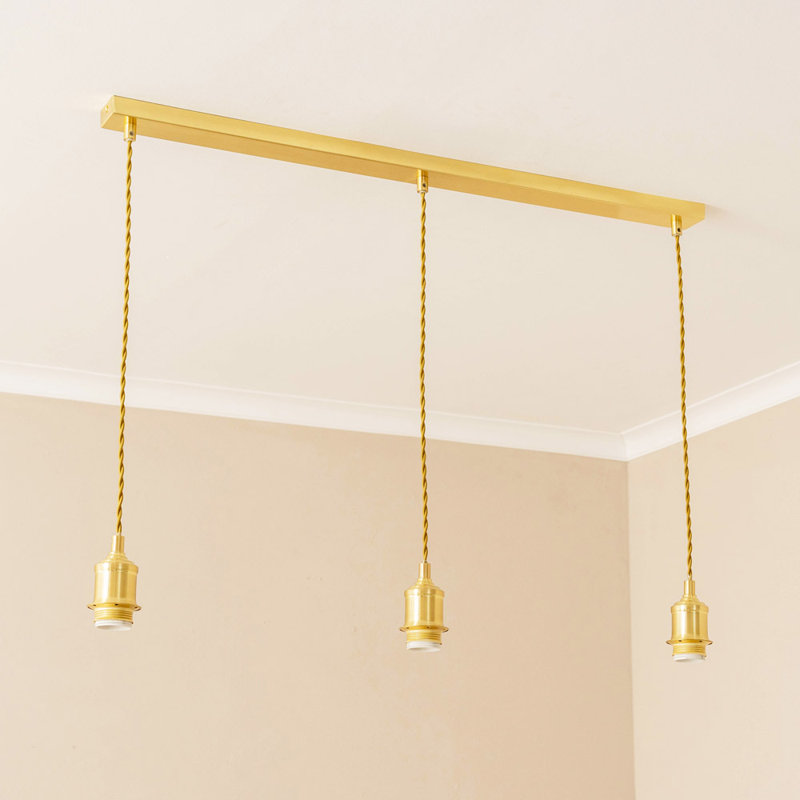 3 - Light Pendant, Brushed Gold