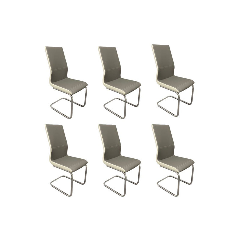 Chaise d'appoint en métal Kreiner (ensemble de 6), Gris