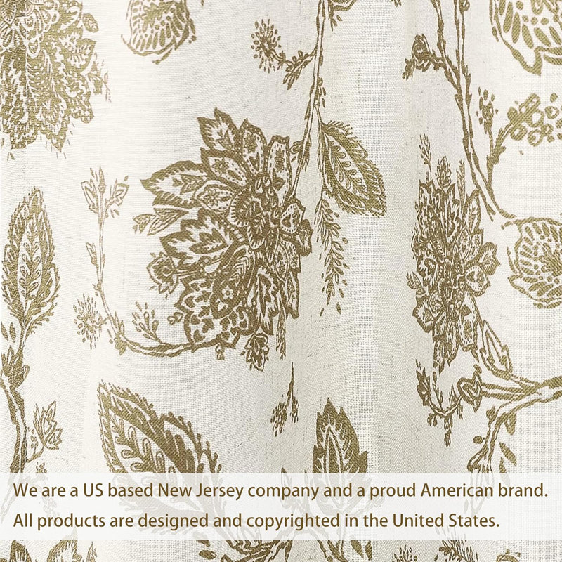 Jasinski Linen Blend Blackout Thermal Insulated Energy Saving Privacy Window Linen Curtain Valance Rod Pocket 2 Layers Single