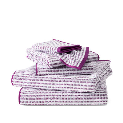 TOWN & COUNTRY PLAY 6-Piece Striped Reversible Terry Brights Set, 2 Bath, 2 Hand, 2 Wash, 100% BCI Cotton