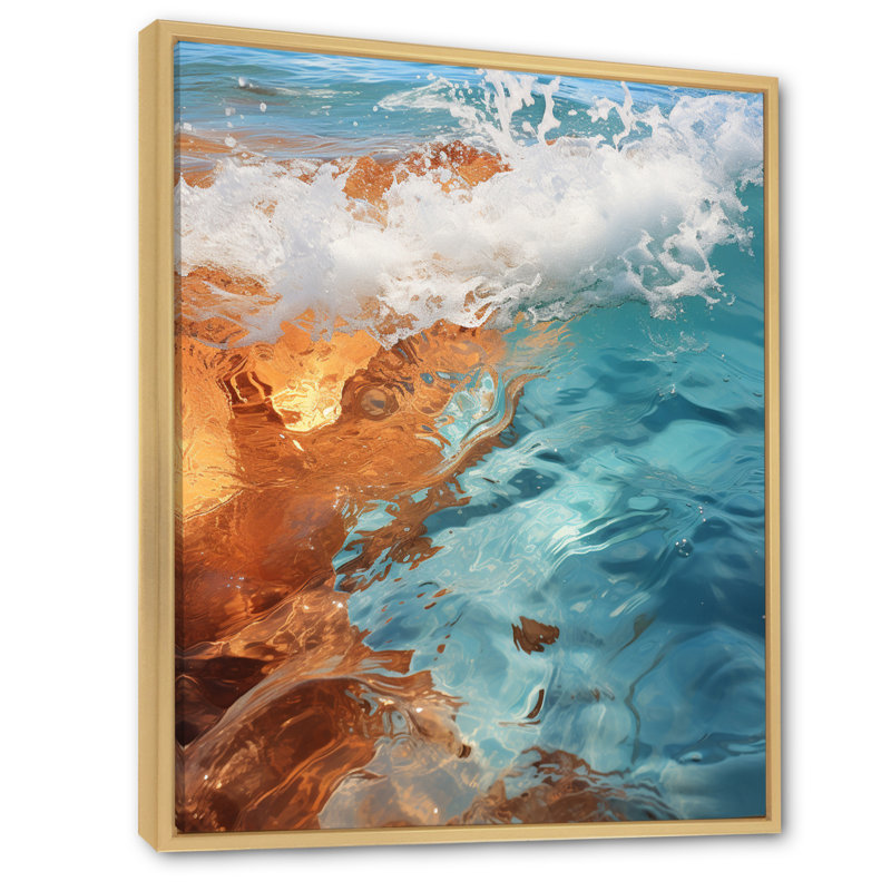 «Jabarius Beach Photo Oceanic Rhythms IV», reproduction sur toile, H 32 po x l 16 po x P 1 po, Cadre naturel flottant