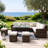 Iverson 8-Piece Wicker Aluminum Sectional Seating Group with Cushions-1226630961