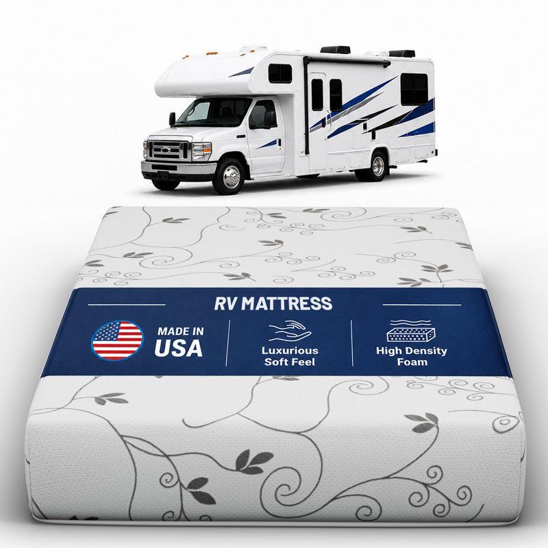 10-Inch High-Density Foam RV Mattress Replacement, Medium Firm, Camper Vans, Full, 10", Full