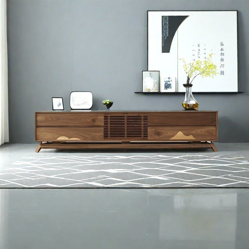 Retro features TV cabinet, Walnut, 70.87"