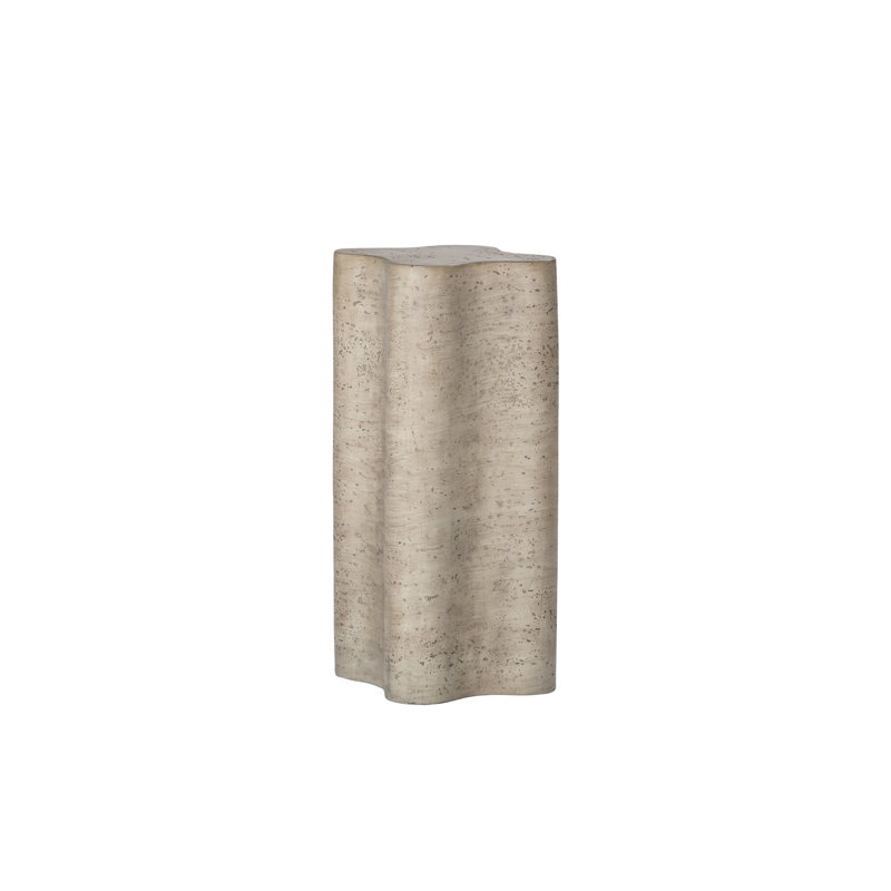Table d'appoint en faux travertin Trevi, taupe