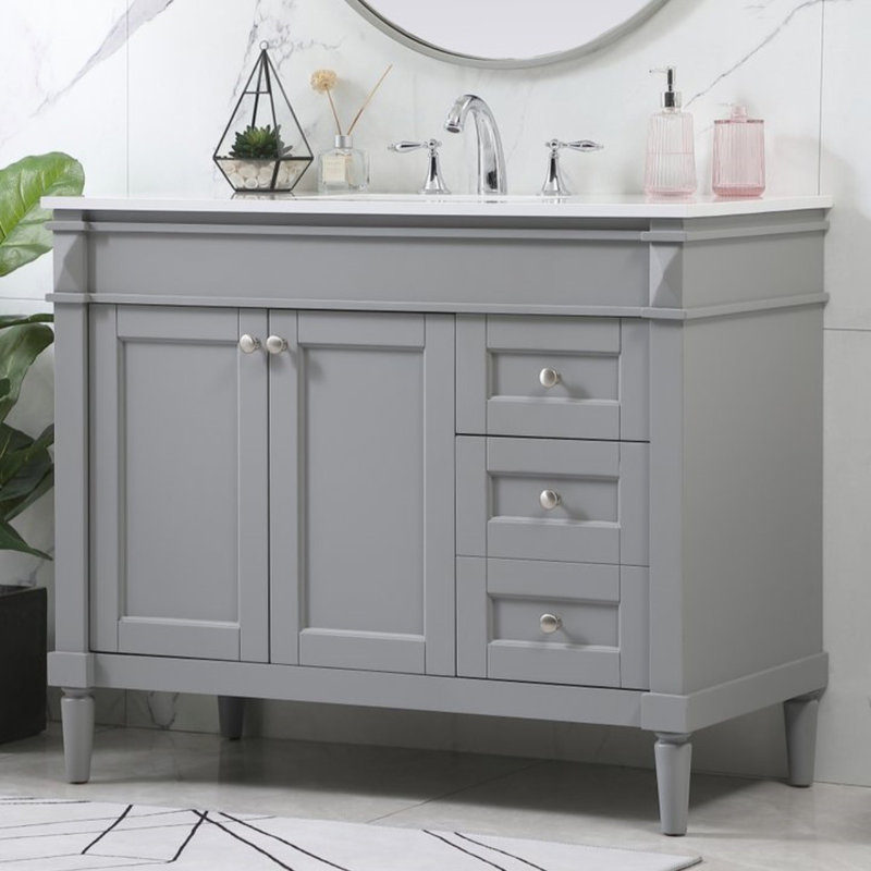 Ensemble de meuble-lavabo simple 42 po Readington, gris