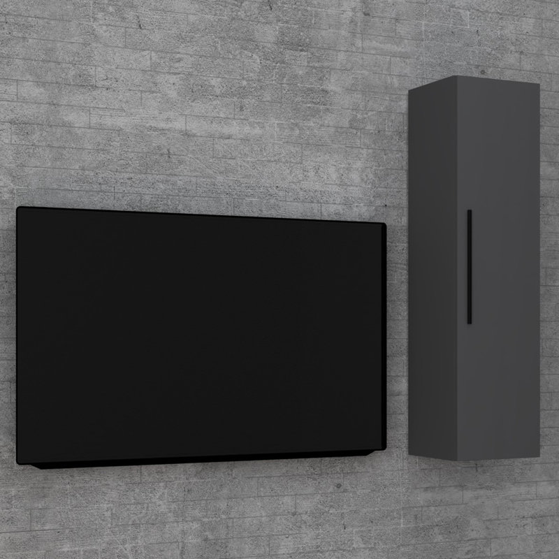 Renatus 115Cm H x 30Cm W x 30Cm D Manufactured Wood Standard Wall Cabinet, Black