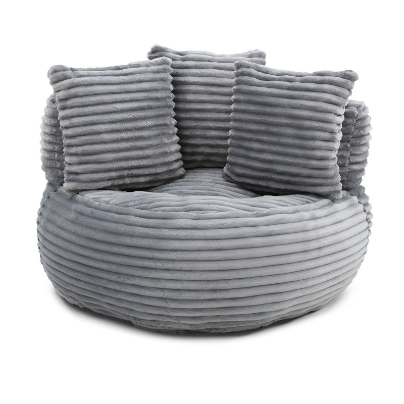 Fauteuil sac de pois en velours côtelé, Velours côtelé gris