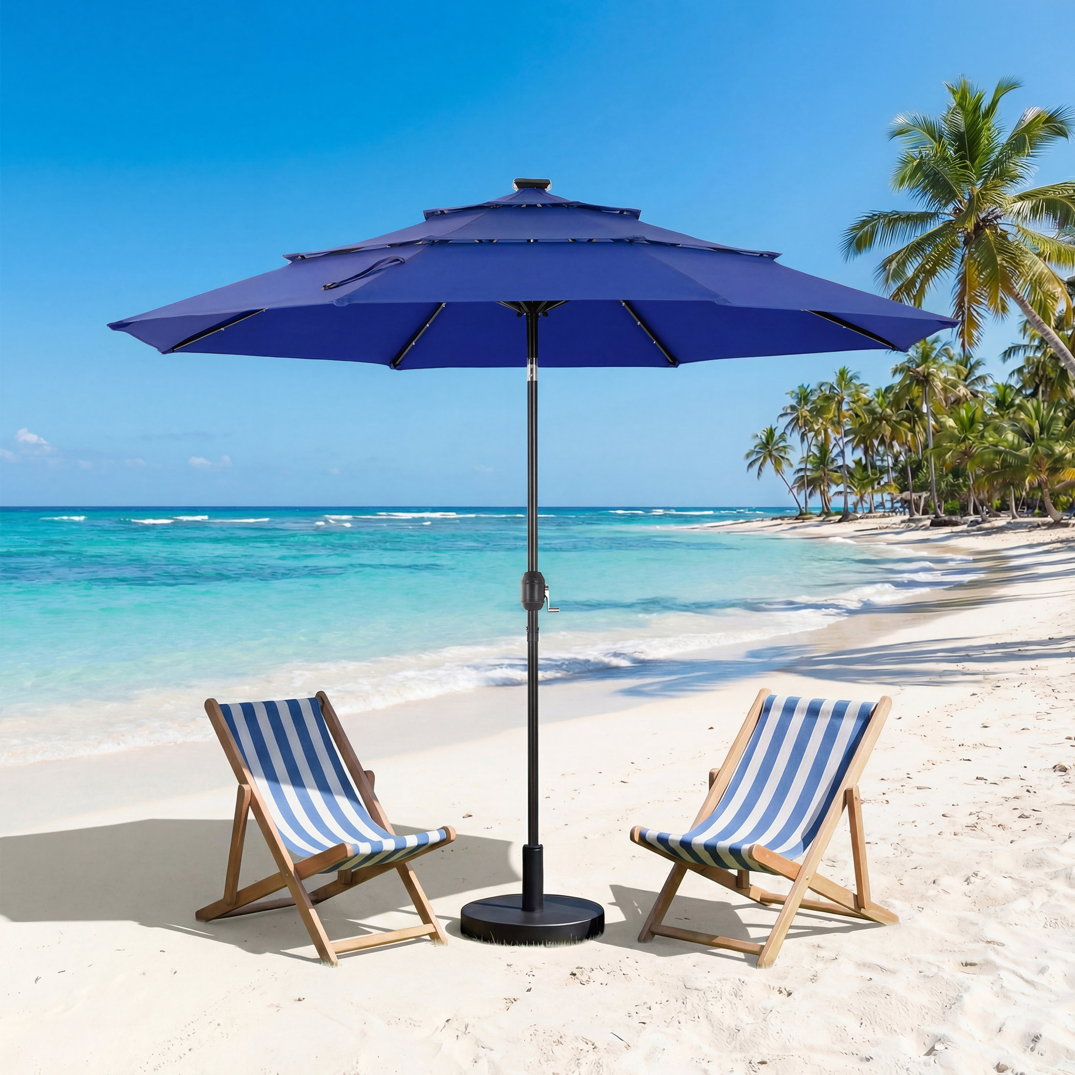32 in patio umbrella Blissun 9 ft Solar LED Lighted Umbrella Table Market Umbrella with Tilt and Crank Outdoor Umbrella for Garden, Deck, Backyard, Pool and Beach (Black and White) Upgrade your outdoor living space with the our 10FT Solar LED Patio Umbrella Garvee 10FT Solar Powered Umbrella/Beige