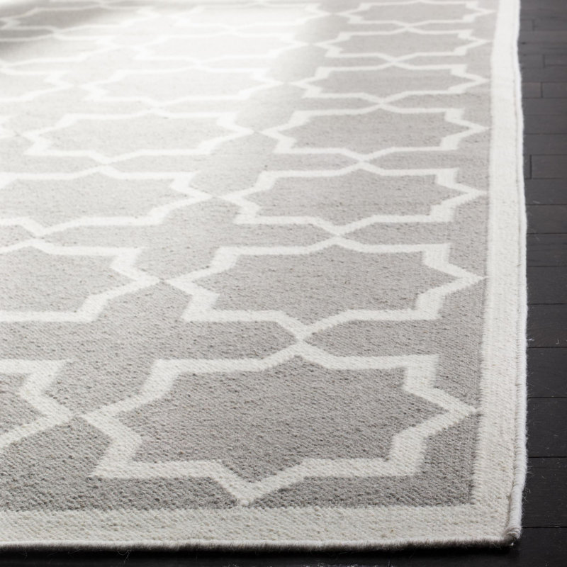 Geometric Wool Hand Woven Area Rug, Rectangle 183 x 274cm