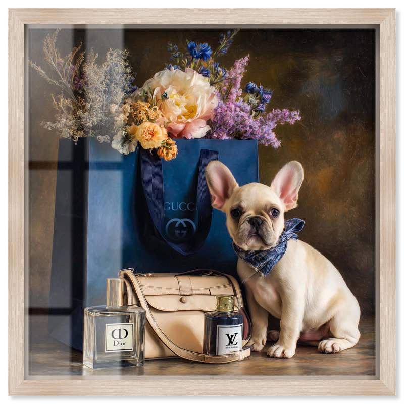 Sac à main Frenchie, H 31 po x l 31 po, Crème, crème