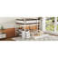 Lit superposé double avec lit gigogne simple, rangement et bureau, blanc et noyer-1082998594