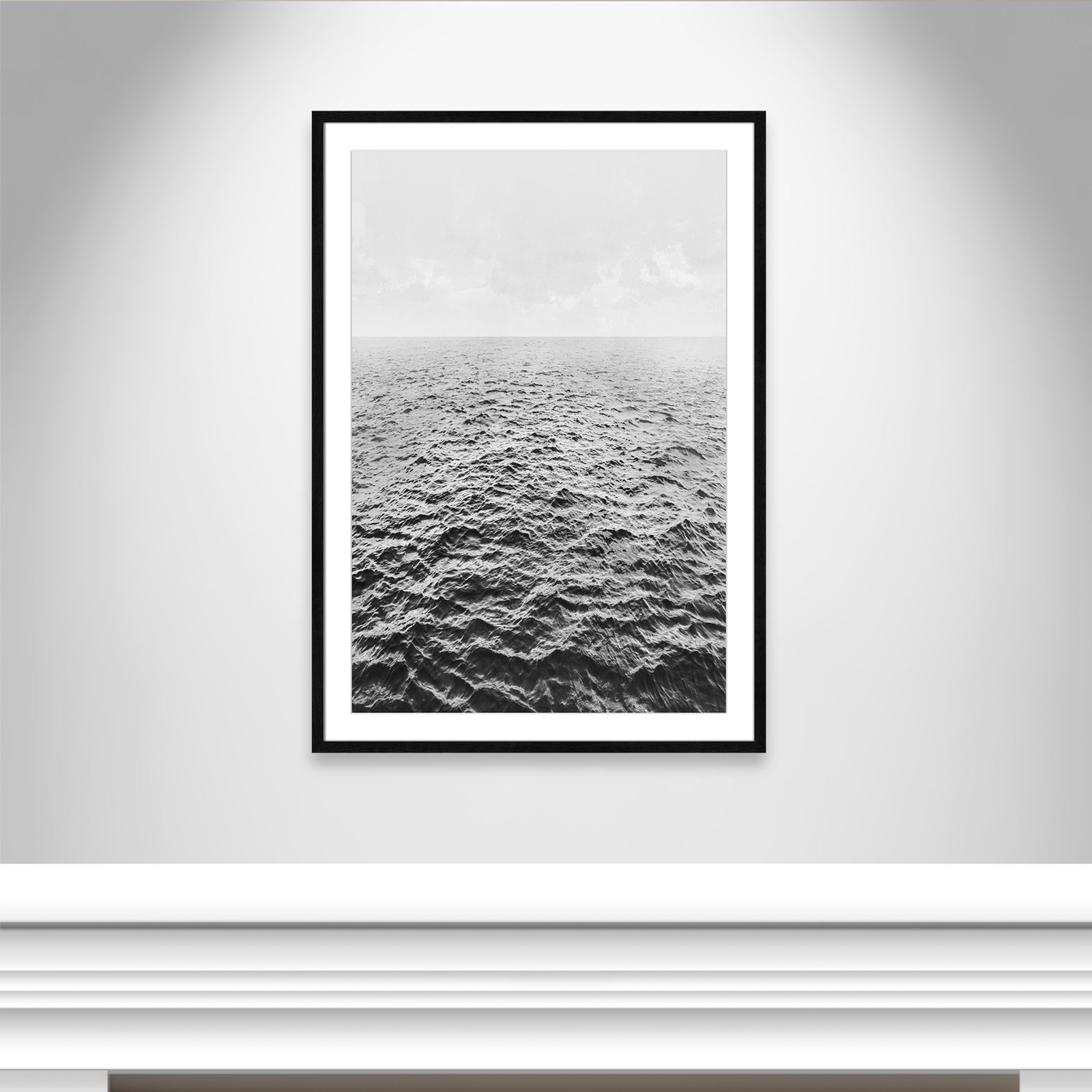Anali "Rolling in" Print by Mike Calascibetta, 29.5" W x 41.5" H x 0.75" D, Black Wood Grain