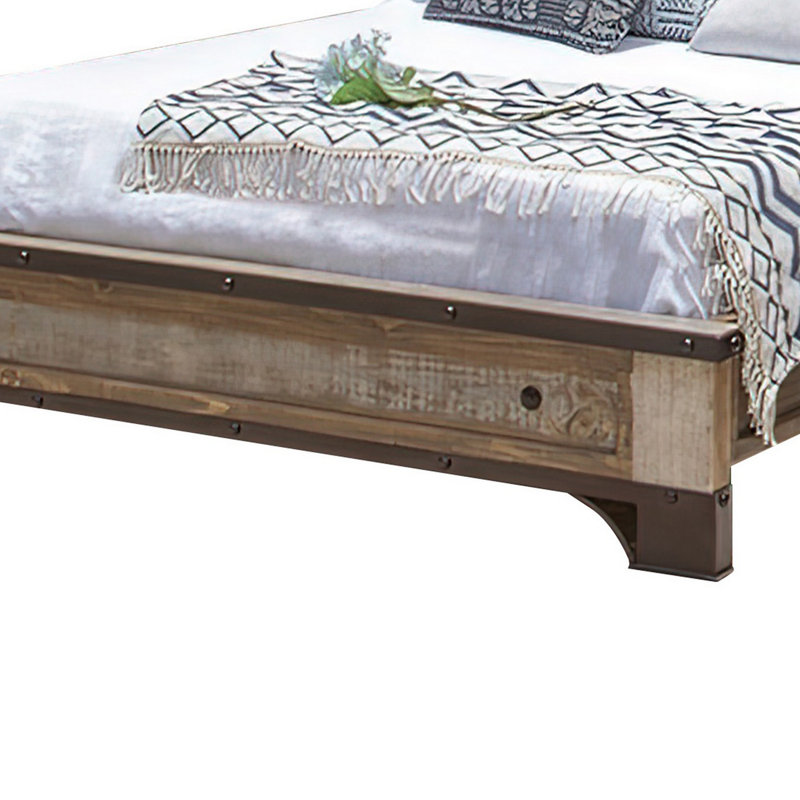 Lit standard en bois massif Jacarri, Grand