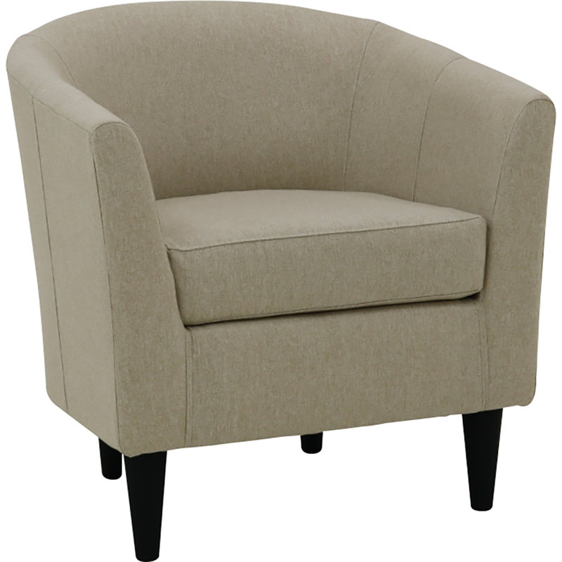 Fauteuil demi-tonneau l 31,5 po Kronos, Polyester famille sable, Noir